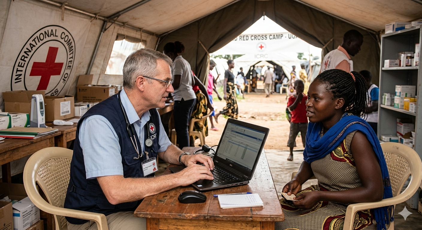 Medical professionals consulting in an emergency setting