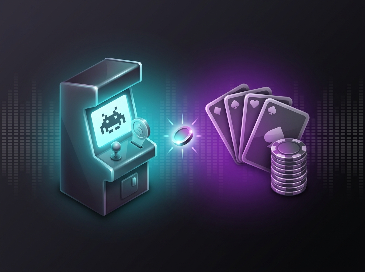 QUBIC Games arcade and card games illustration
