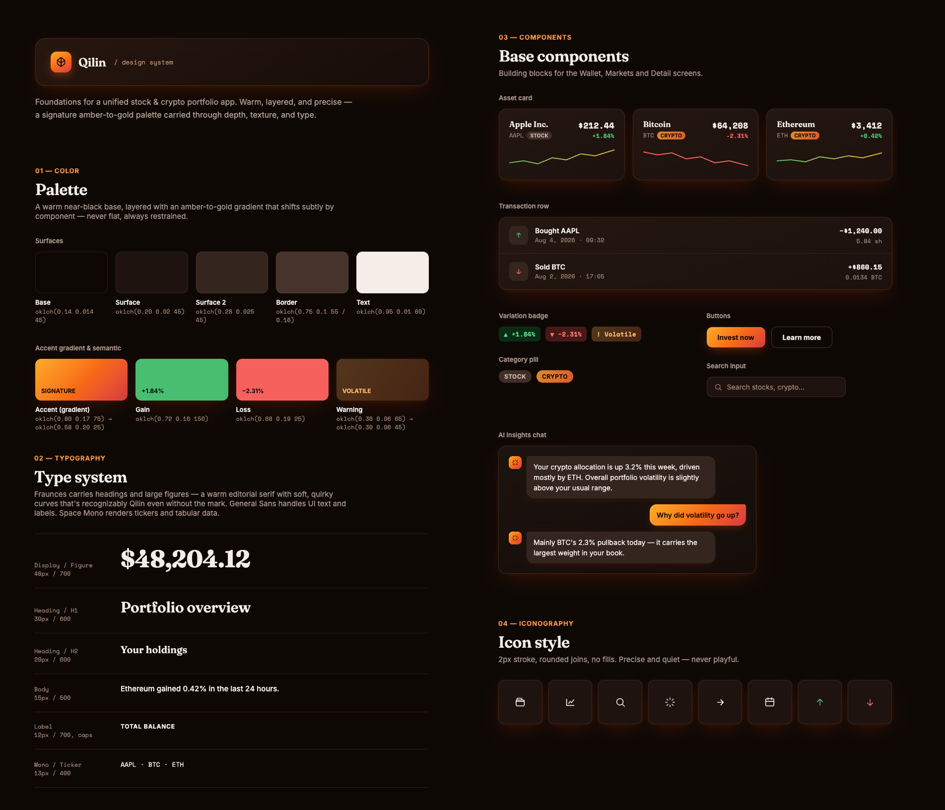 Updated 'Sunrise' design system with gradients, shadows, and glass surfaces