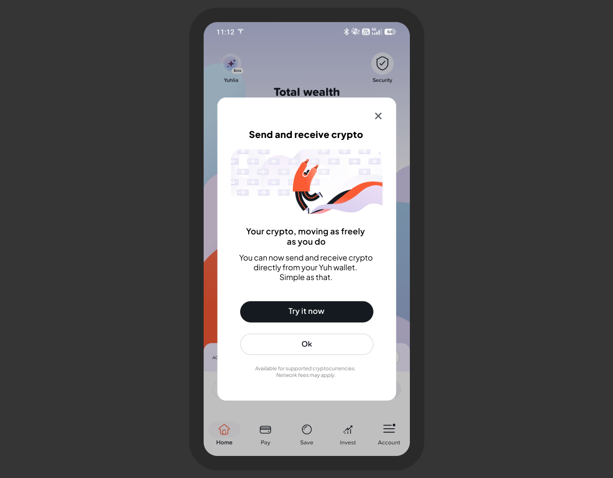 Send and Receive announcement modal